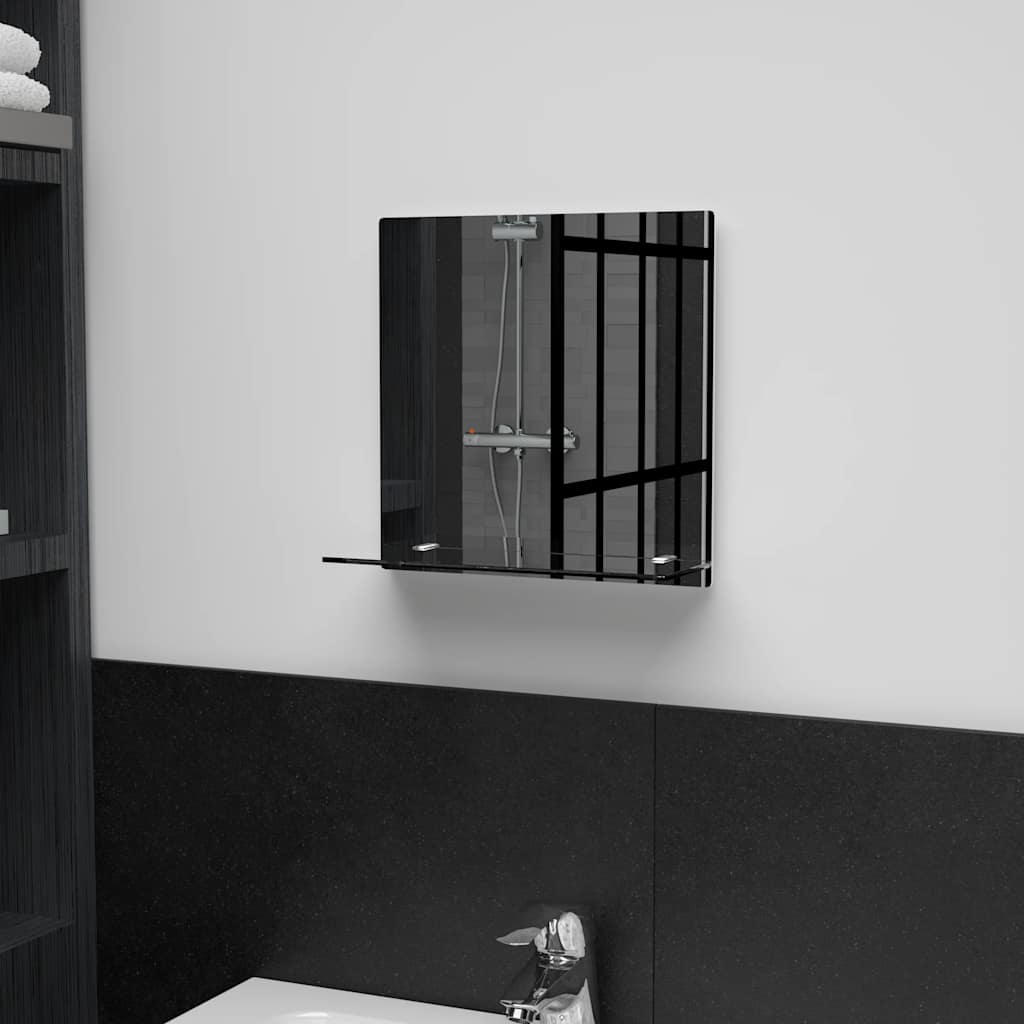 vidaXL Wall Mirror with Shelf 30x30 cm Tempered Glass