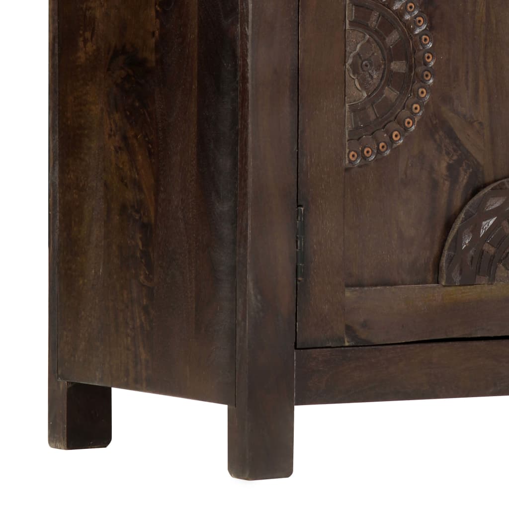 vidaXL Sideboard with Carved Design 110x35x70 cm Solid Mango Wood