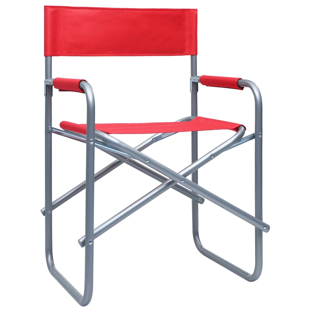 vidaXL Director's Chairs 2 pcs Steel Red
