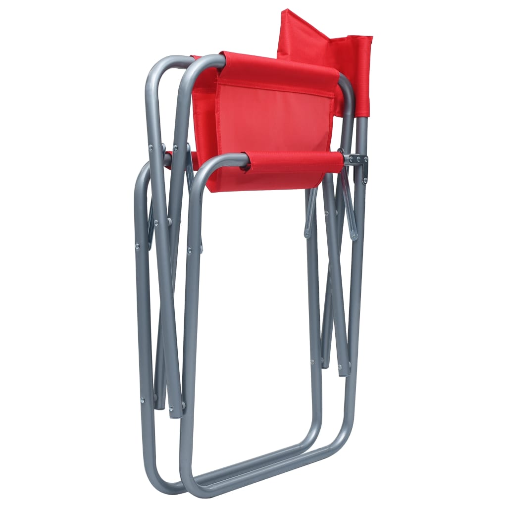 vidaXL Director's Chairs 2 pcs Steel Red