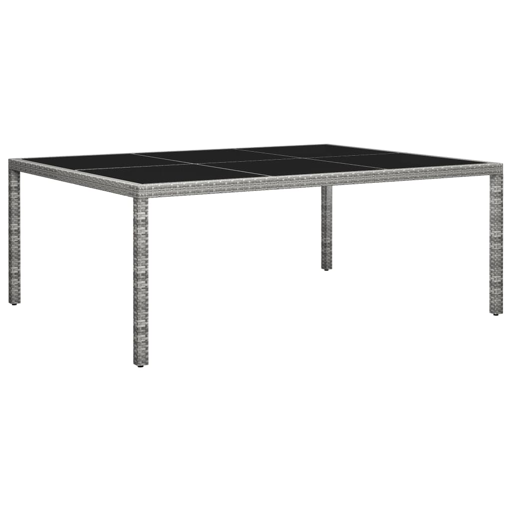 vidaXL Outdoor Dining Table Grey 200x150x74 cm Poly Rattan