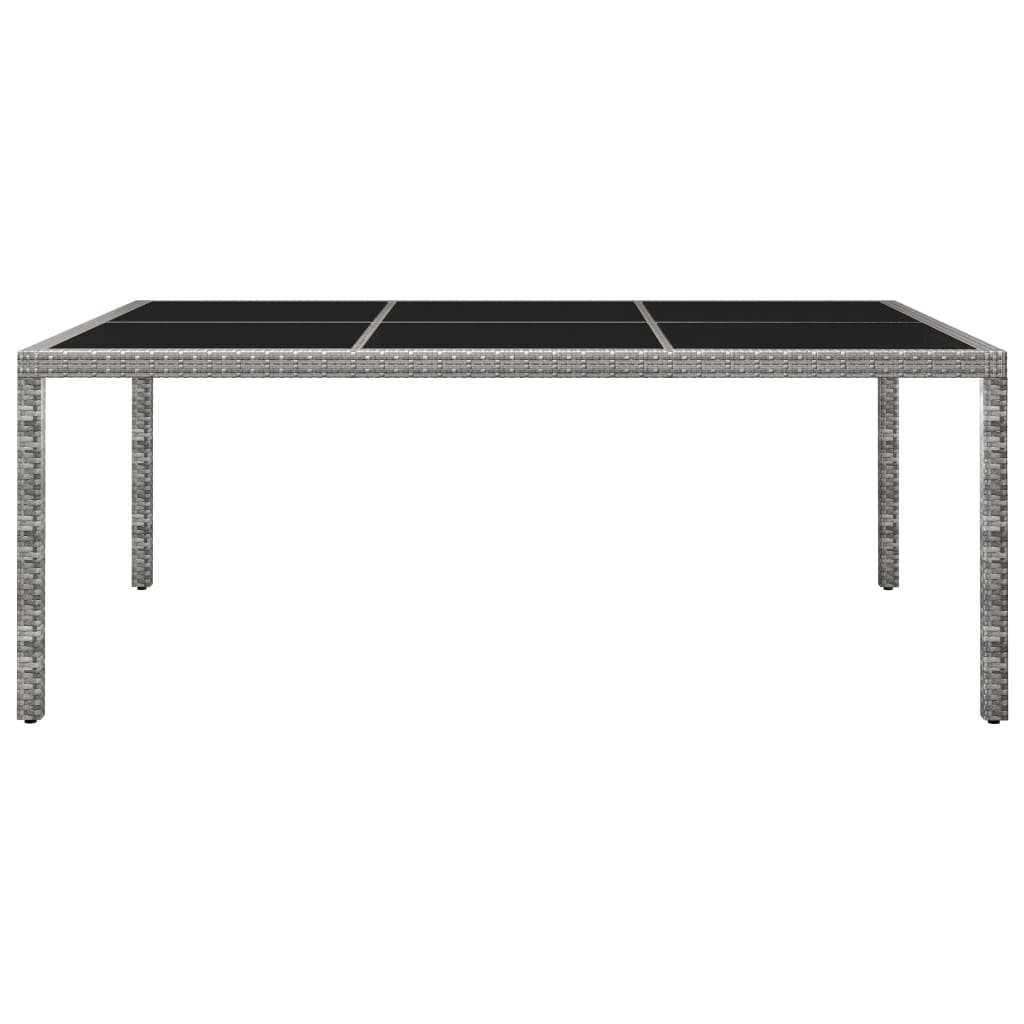 vidaXL Outdoor Dining Table Grey 200x150x74 cm Poly Rattan