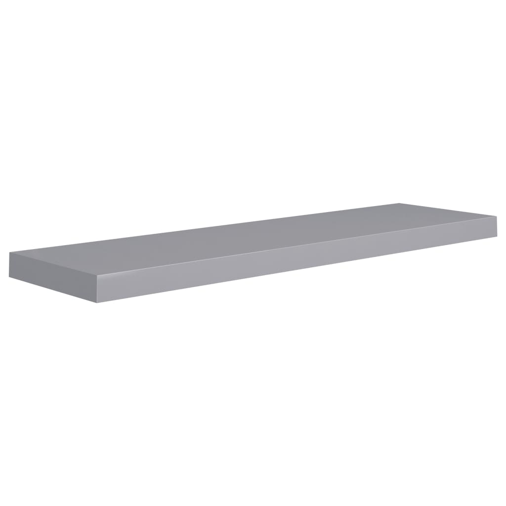 vidaXL Floating Wall Shelves 2 pcs Grey 90x23.5x3.8 cm MDF