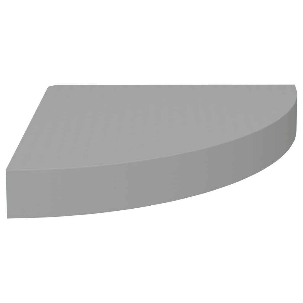 vidaXL Floating Corner Shelf Grey 25x25x3.8 cm MDF