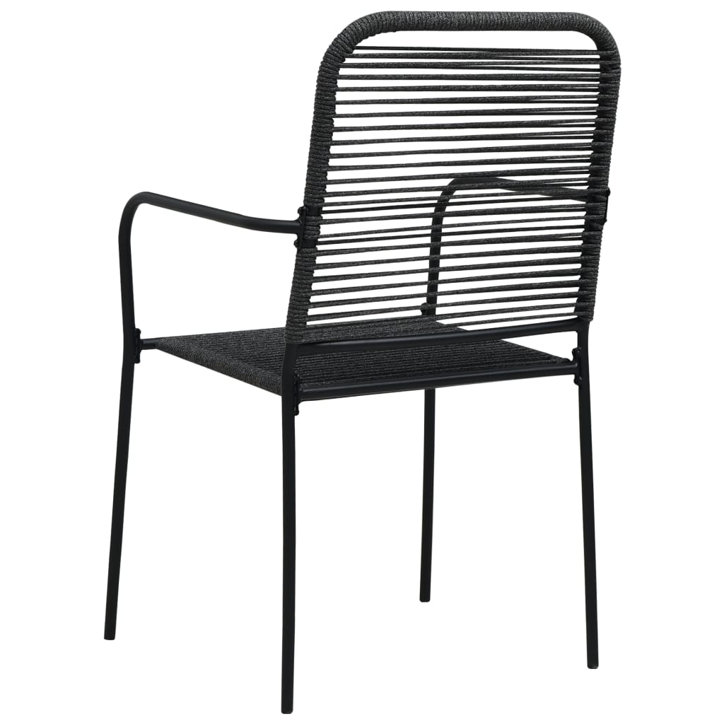 vidaXL 7 Piece Garden Dining Set Cotton Rope and Steel Black