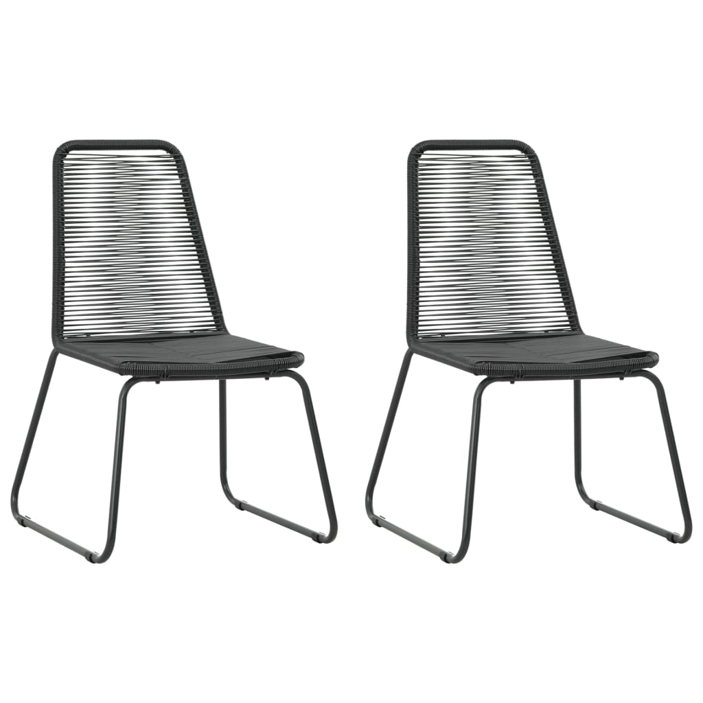 vidaXL 3 Piece Garden Dining Set PVC Rattan Black