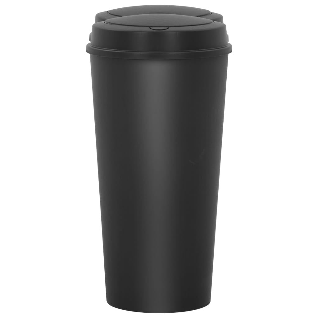 vidaXL Duo Bin Trash Can Black 50 L