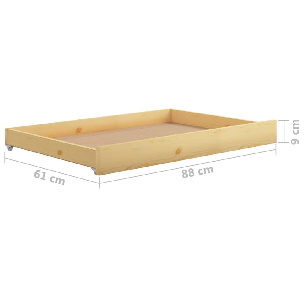 vidaXL Day Bed Drawers 2 pcs Solid Pinewood