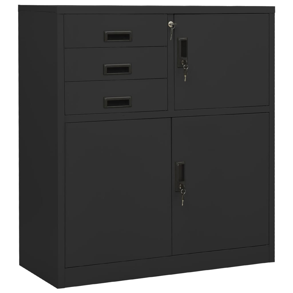 vidaXL Office Cabinet with Planter Box Anthracite 90x40x125 cm Steel