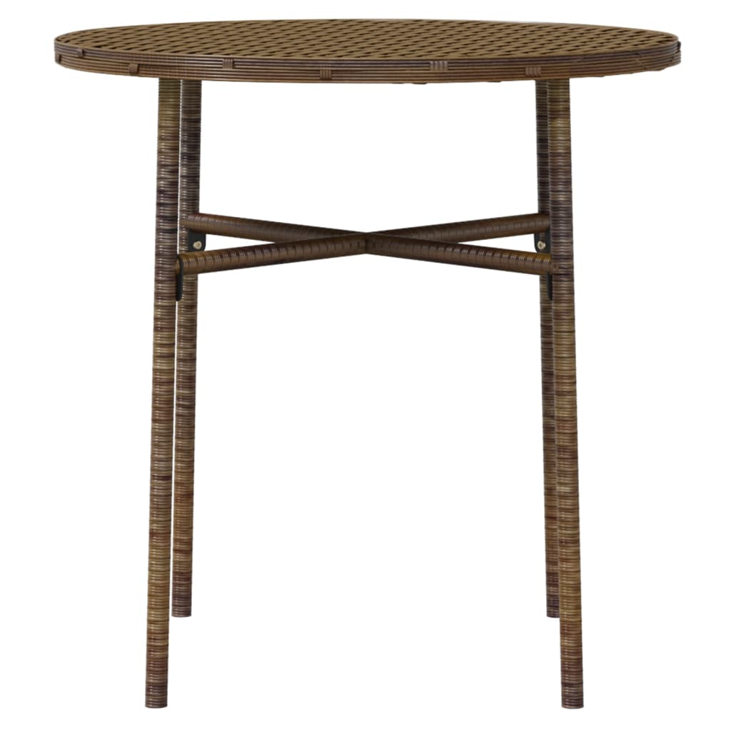 vidaXL 3 Piece Garden Dining Set Poly Rattan Brown