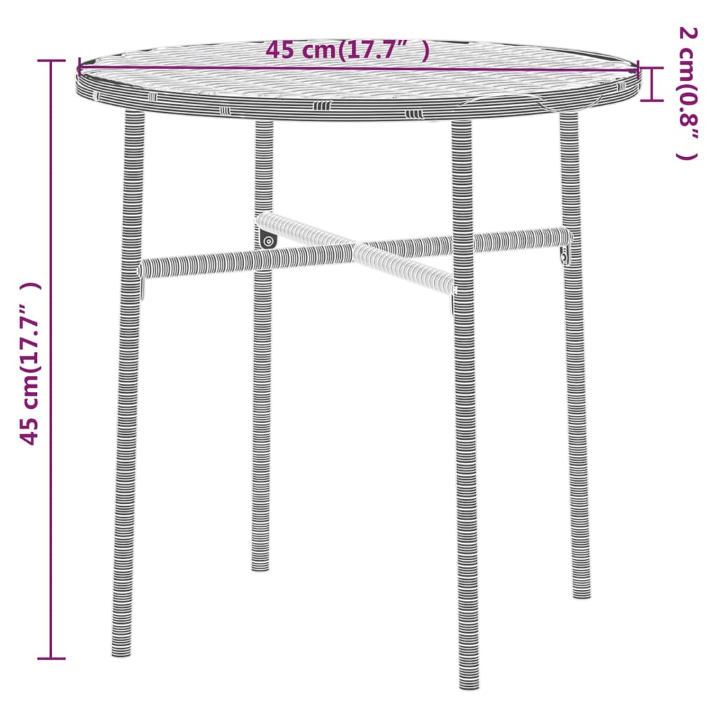 vidaXL 3 Piece Garden Dining Set Poly Rattan Brown