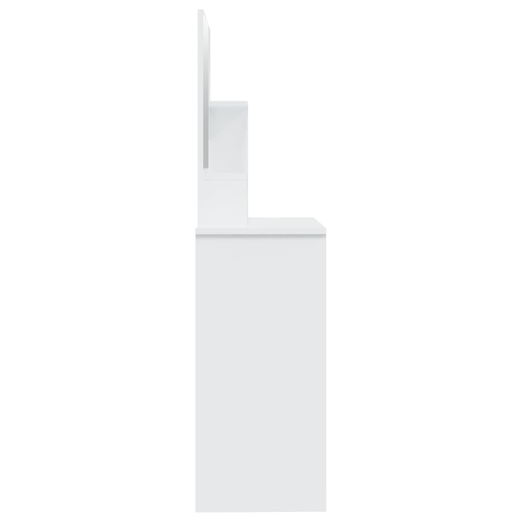 vidaXL Dressing Table with Mirror High Gloss White 86.5x35x136 cm