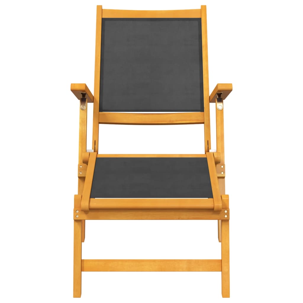 vidaXL Outdoor Deck Chairs 2 pcs Solid Wood Acacia and Textilene