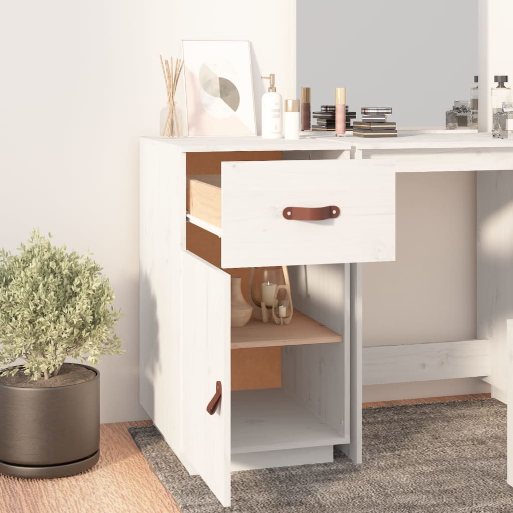 vidaXL Desk Cabinet White 40x50x75 cm Solid Wood Pine