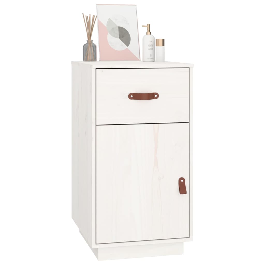 vidaXL Desk Cabinet White 40x50x75 cm Solid Wood Pine