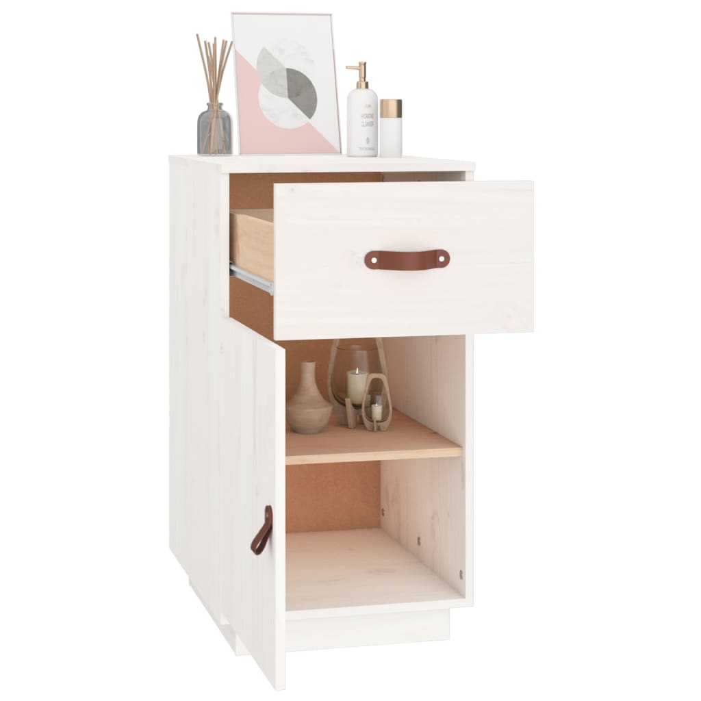 vidaXL Desk Cabinet White 40x50x75 cm Solid Wood Pine