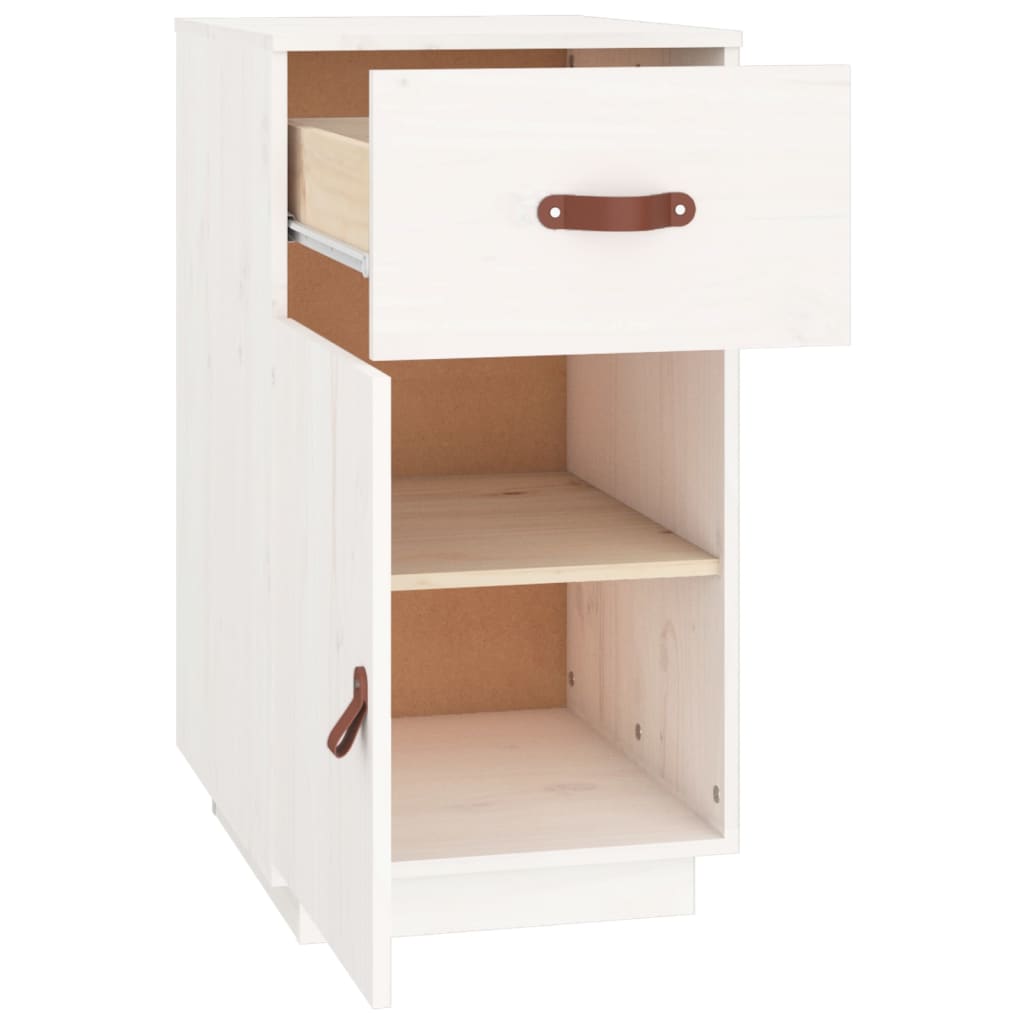 vidaXL Desk Cabinet White 40x50x75 cm Solid Wood Pine