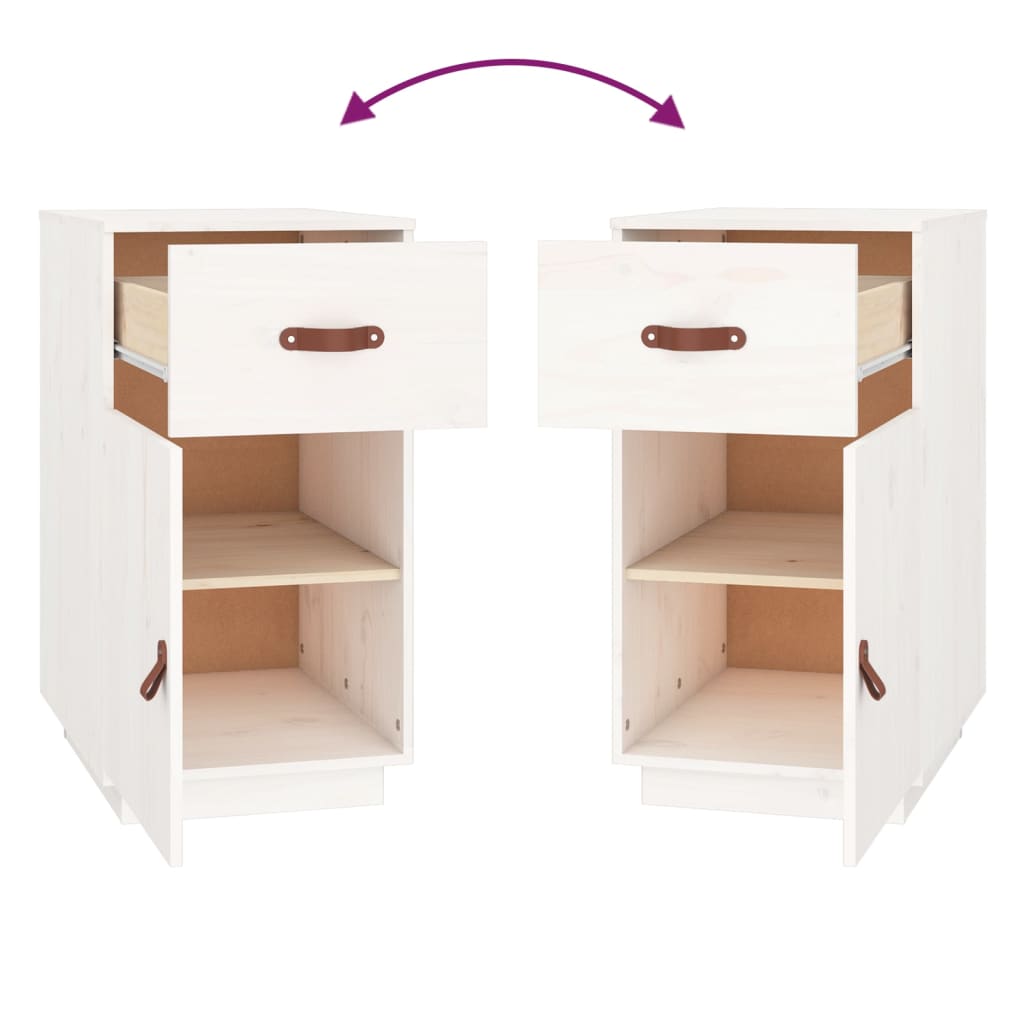 vidaXL Desk Cabinet White 40x50x75 cm Solid Wood Pine