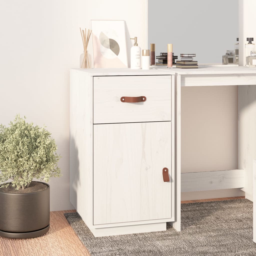 vidaXL Desk Cabinet White 40x50x75 cm Solid Wood Pine