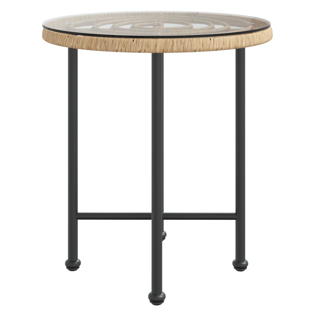vidaXL Dining Table Ø50 cm Tempered Glass and Steel