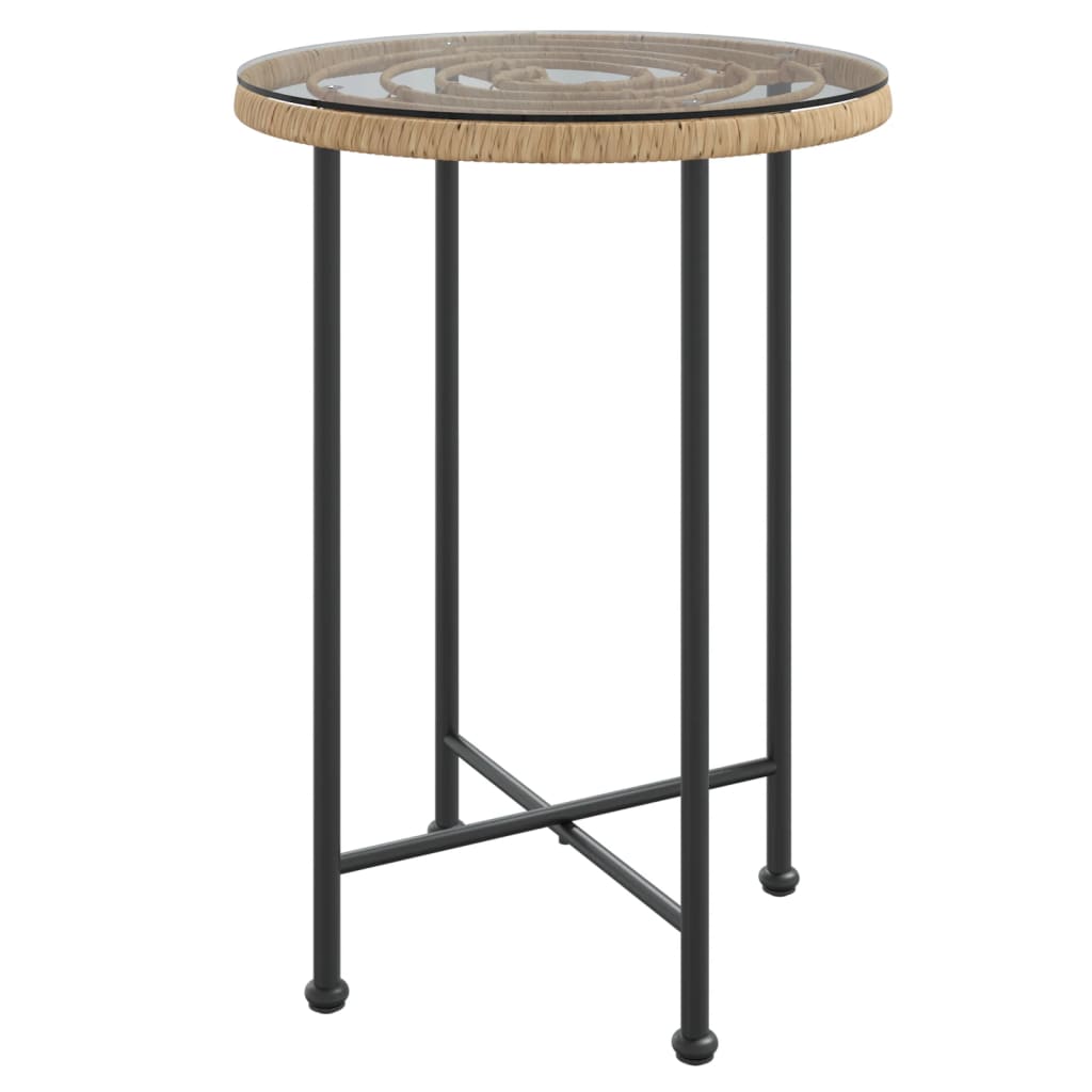 vidaXL Dining Table Ø55 cm Tempered Glass and Steel