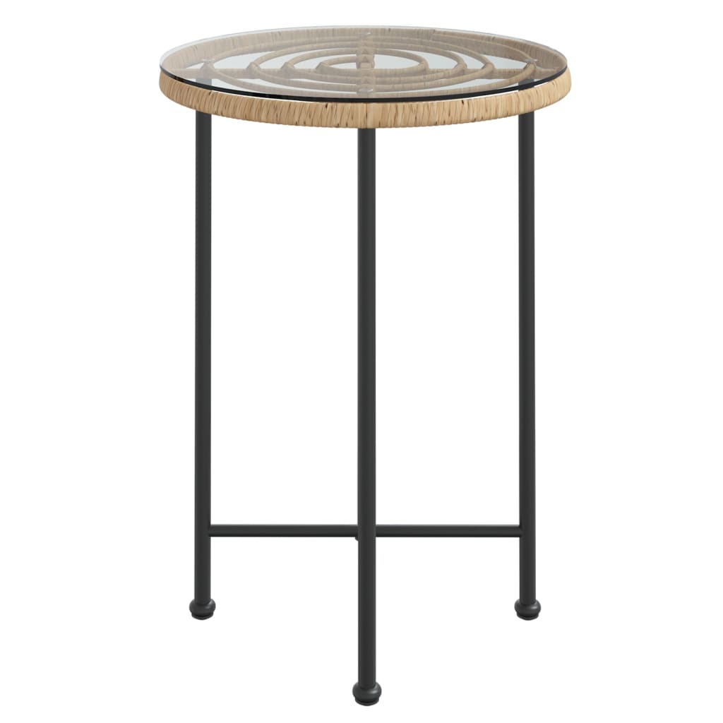 vidaXL Dining Table Ø55 cm Tempered Glass and Steel