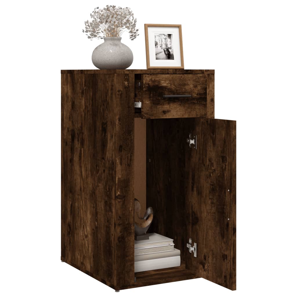 vidaXL Desk Cabinet Smoked Oak 40x49x75 cm Engineered Wood