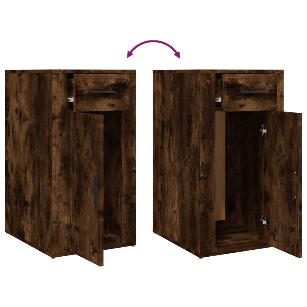 vidaXL Desk Cabinet Smoked Oak 40x49x75 cm Engineered Wood