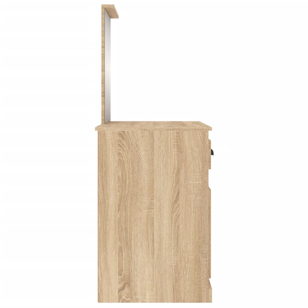 vidaXL Dressing Table with Mirror Sonoma Oak 90x50x132.5 cm Engineered Wood