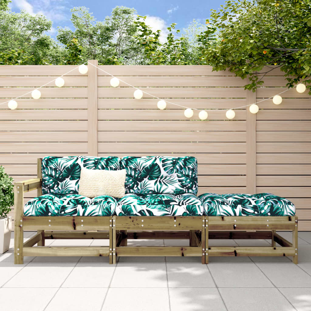 vidaXL 3 Piece Garden Lounge Set Impregnated Wood Pine