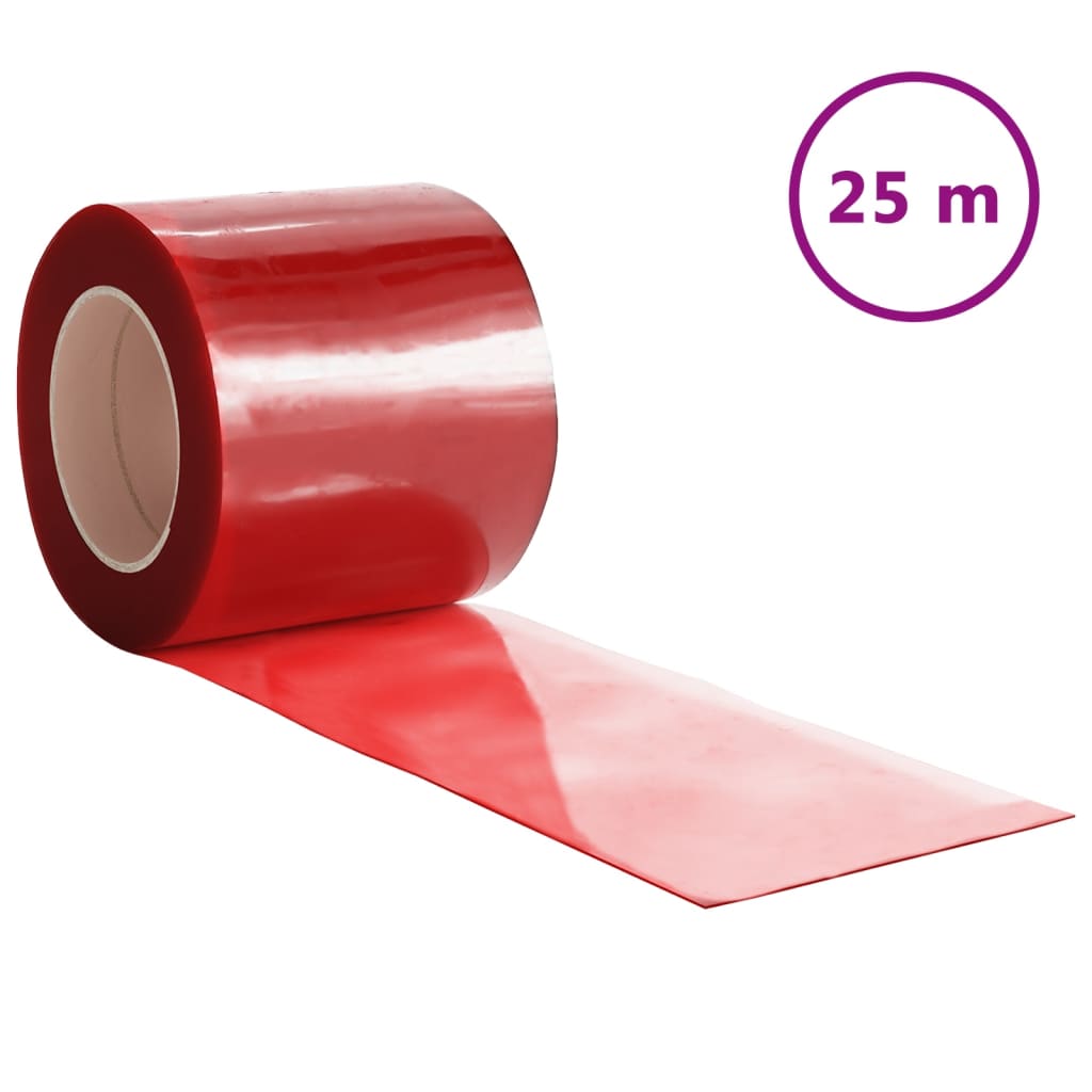vidaXL Door Curtain Red 200 mmx1.6 mm 25 m PVC