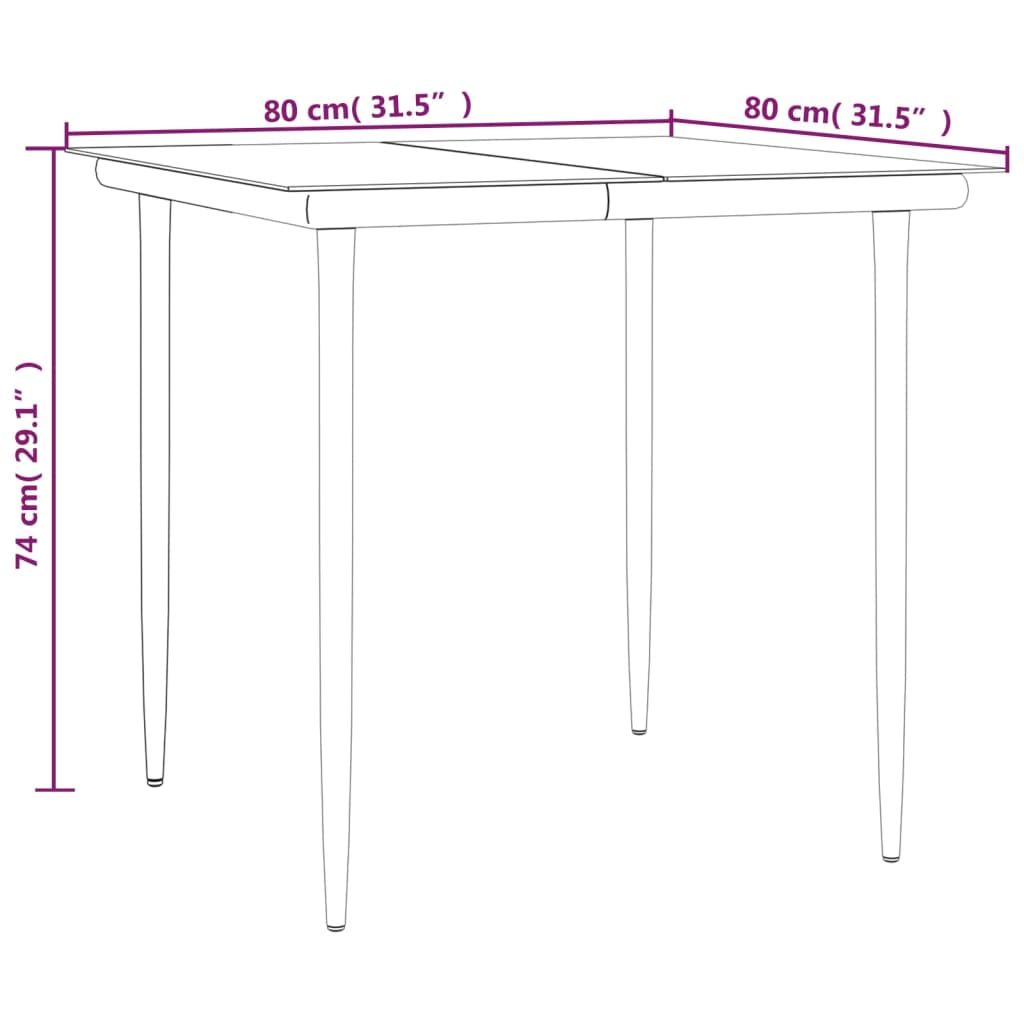 vidaXL 3 Piece Garden Dining Set Poly Rattan