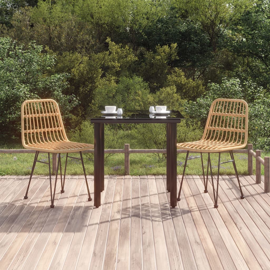 vidaXL 3 Piece Garden Dining Set Poly Rattan