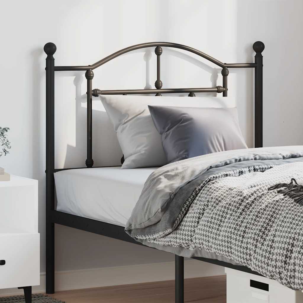 vidaXL Metal Headboard Black 100 cm
