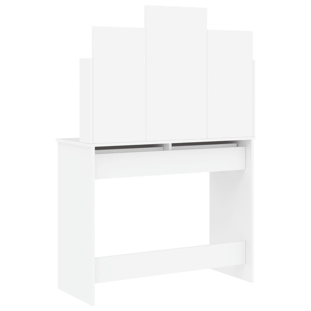 vidaXL Dressing Table with Mirror White 96x39x142 cm