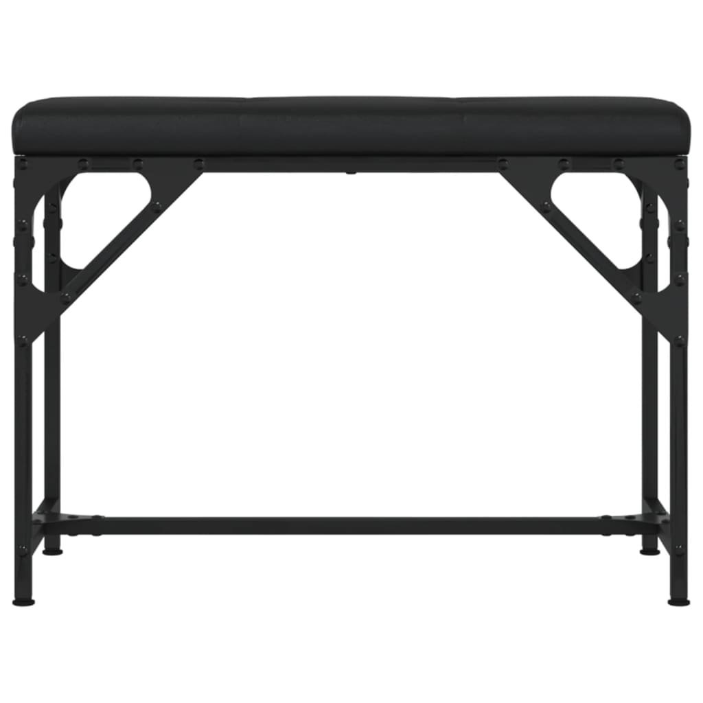 vidaXL Dining Bench Black 62x32x45 cm Steel and Faux Leather