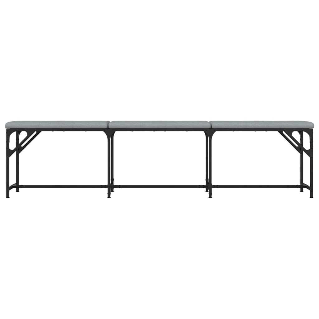 vidaXL Dining Bench Light Grey 186x32x45 cm Steel and Fabric