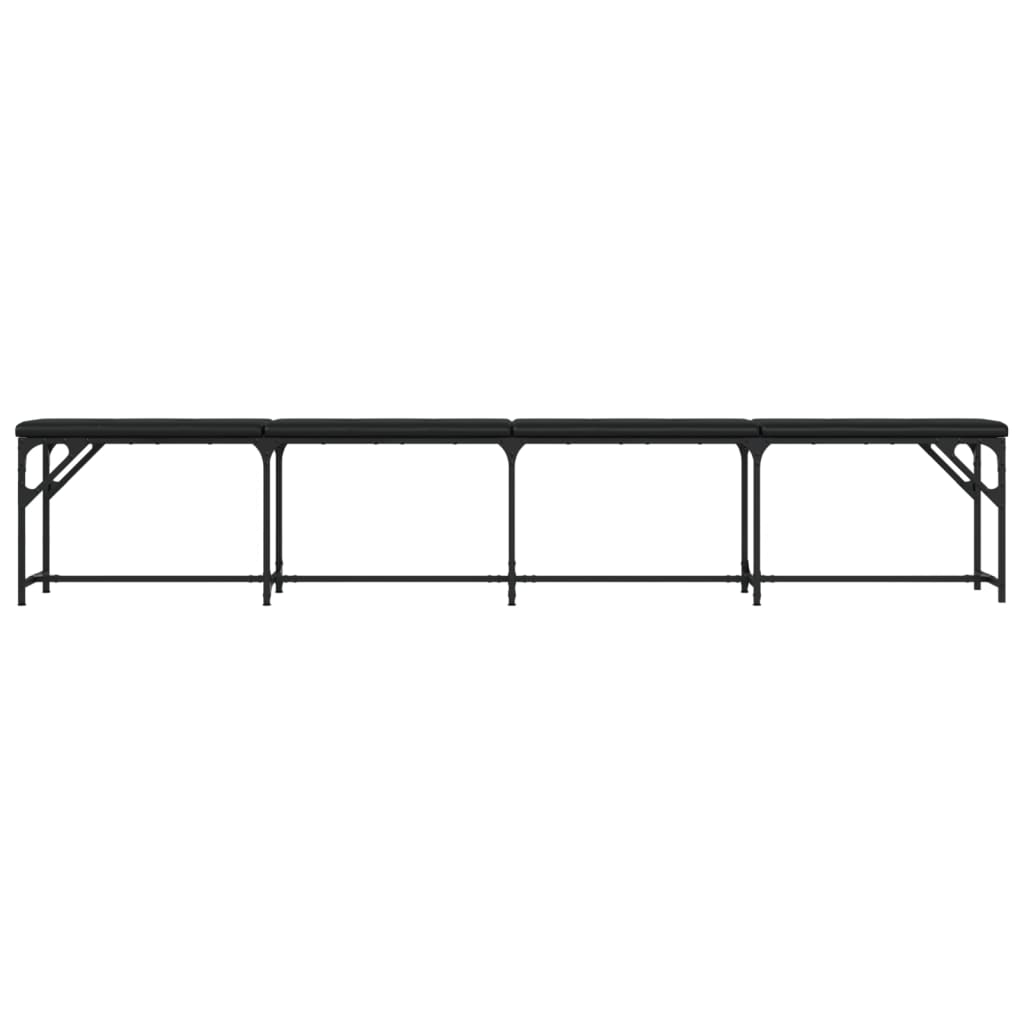 vidaXL Dining Bench Black 248x32x45 cm Steel and Faux Leather
