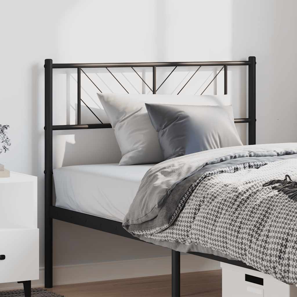 vidaXL Metal Headboard Black 100 cm
