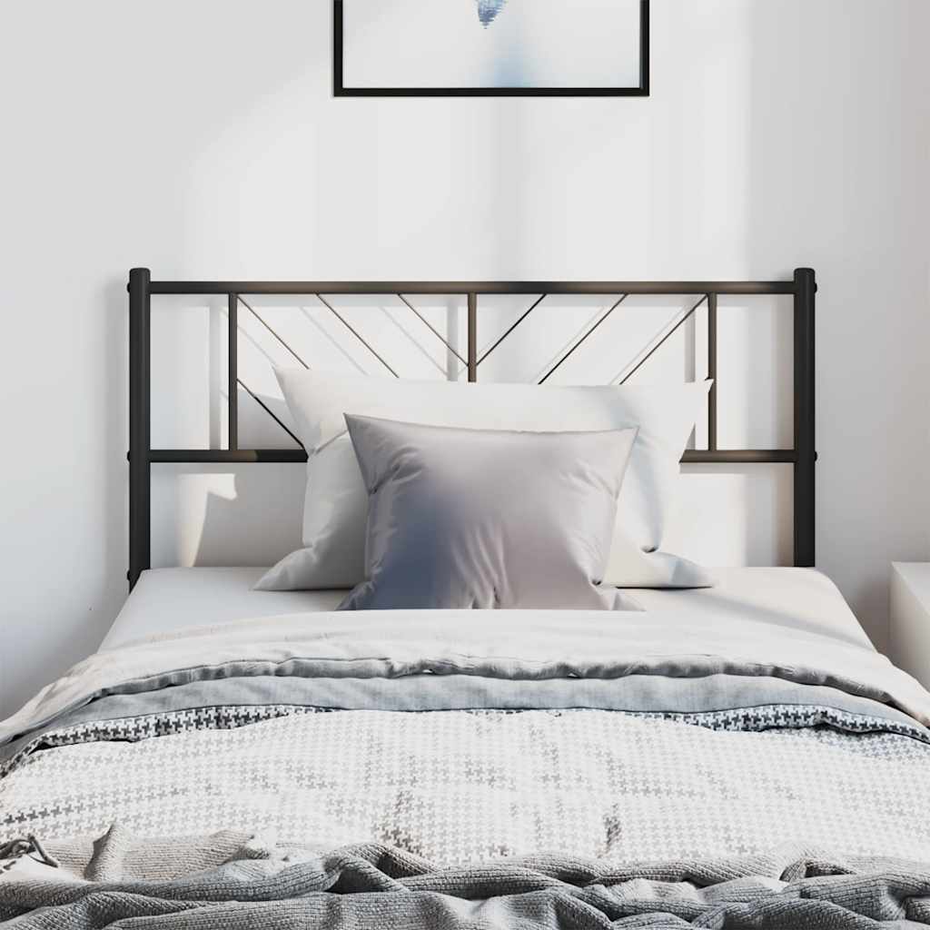 vidaXL Metal Headboard Black 100 cm