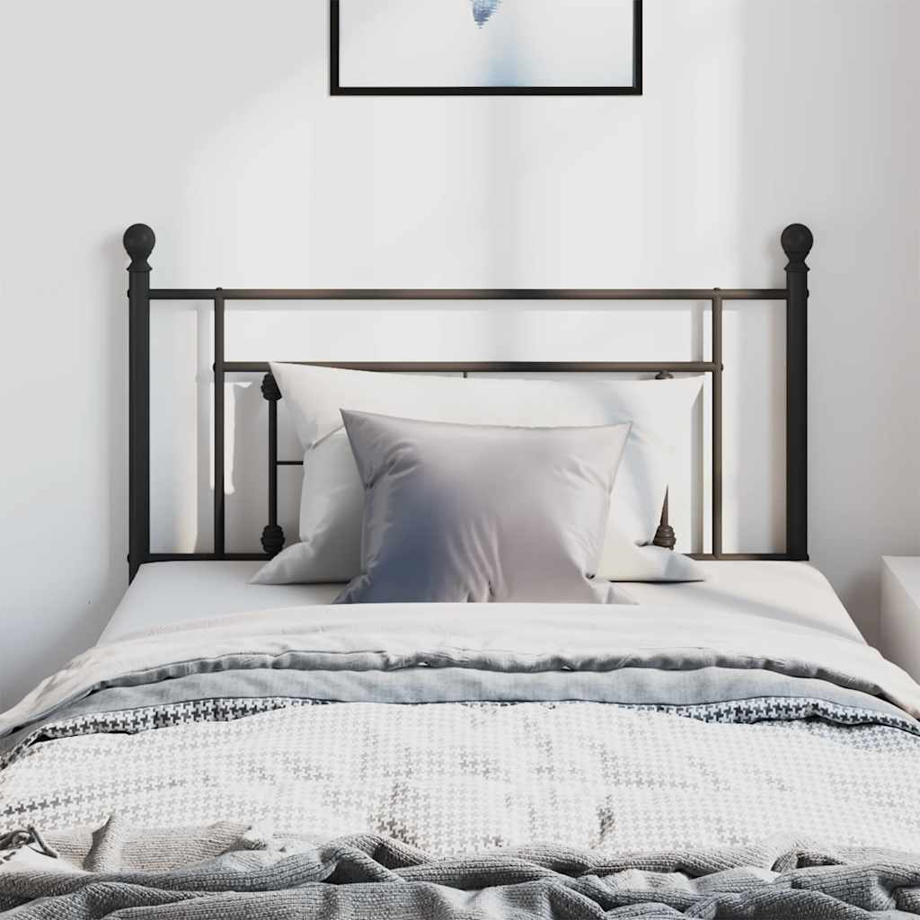 vidaXL Metal Headboard Black 100 cm