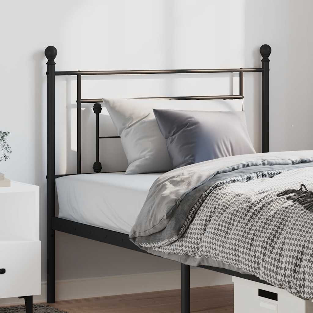 vidaXL Metal Headboard Black 100 cm