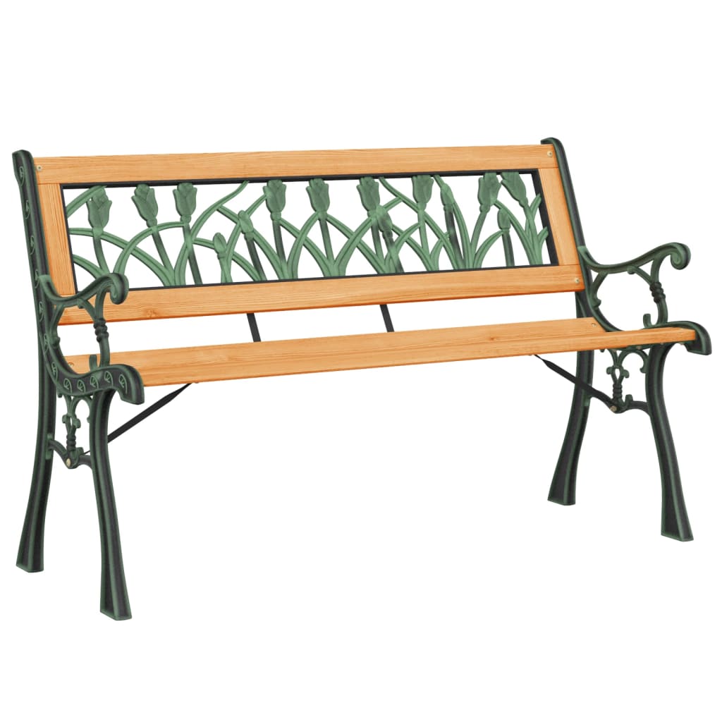 vidaXL Garden Bench 116 cm Solid Wood Fir and Steel