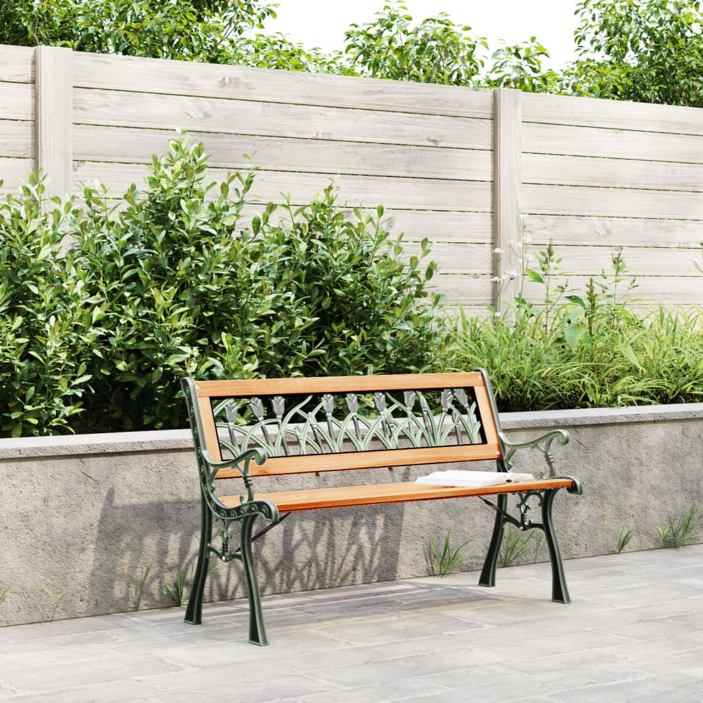 vidaXL Garden Bench 116 cm Solid Wood Fir and Steel