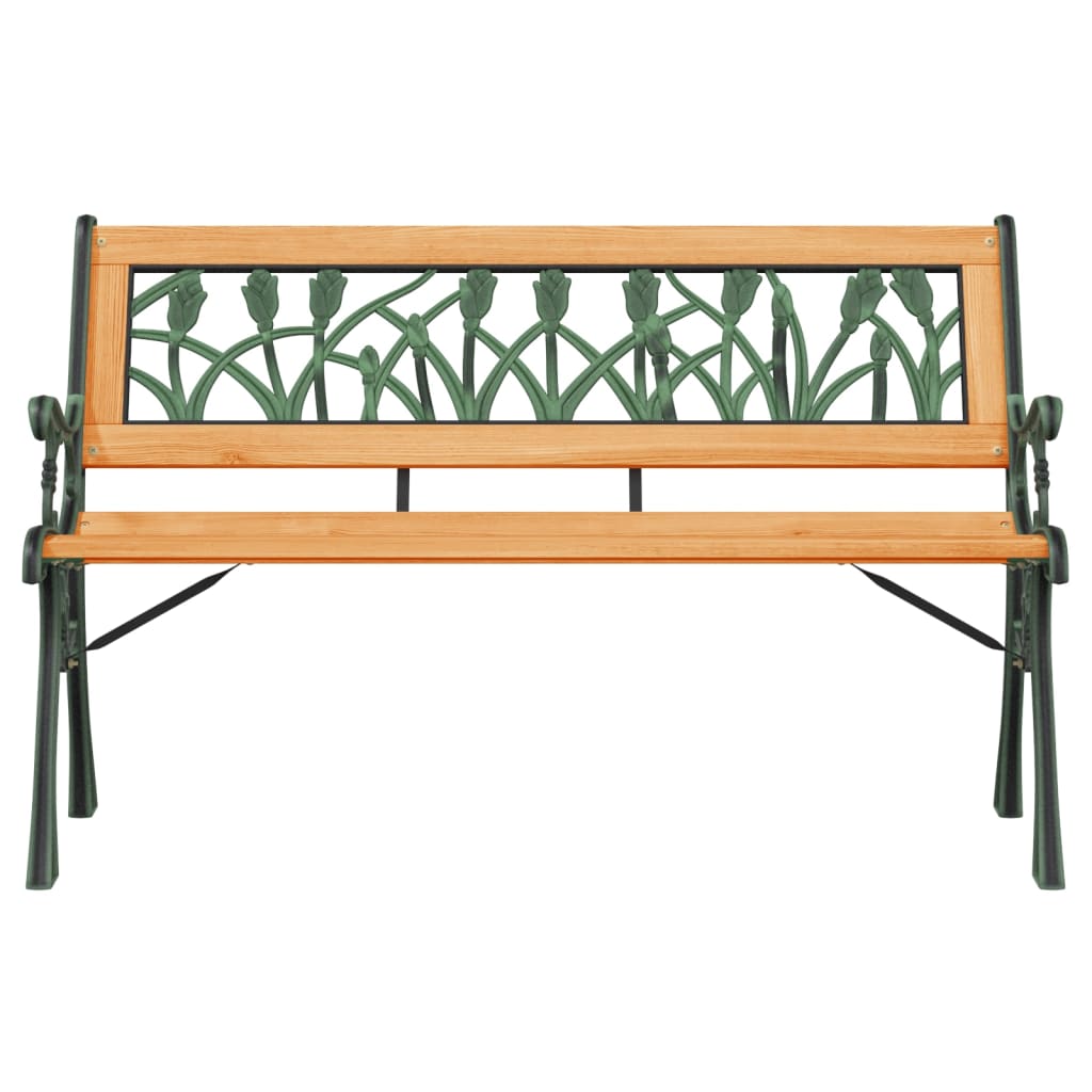 vidaXL Garden Bench 116 cm Solid Wood Fir and Steel