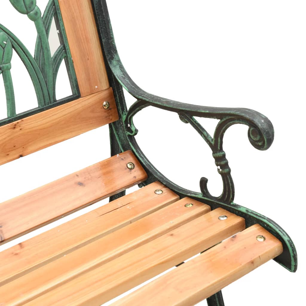 vidaXL Garden Bench 116 cm Solid Wood Fir and Steel