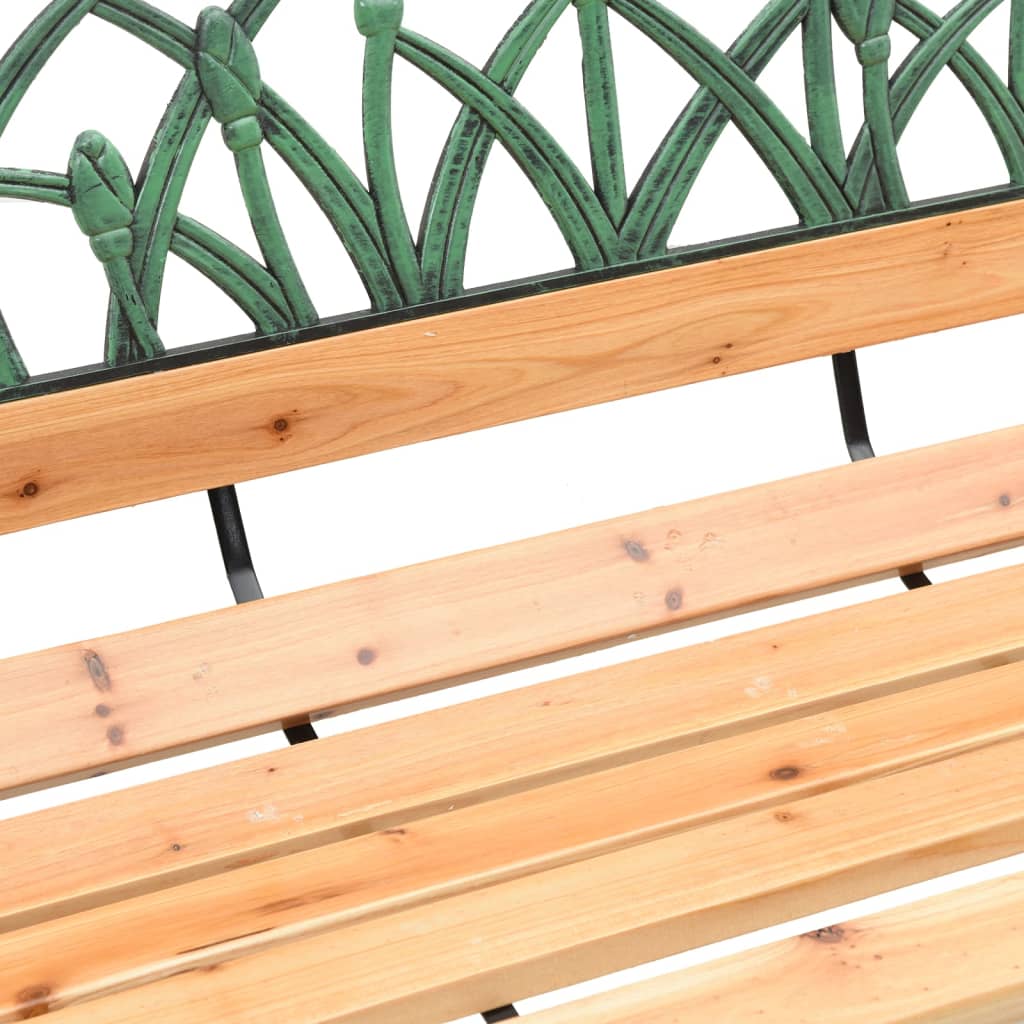 vidaXL Garden Bench 116 cm Solid Wood Fir and Steel