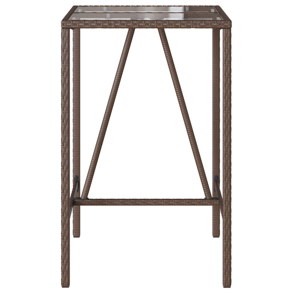 vidaXL Outdoor Bar Table Brown 70x70x110 cm Poly Rattan