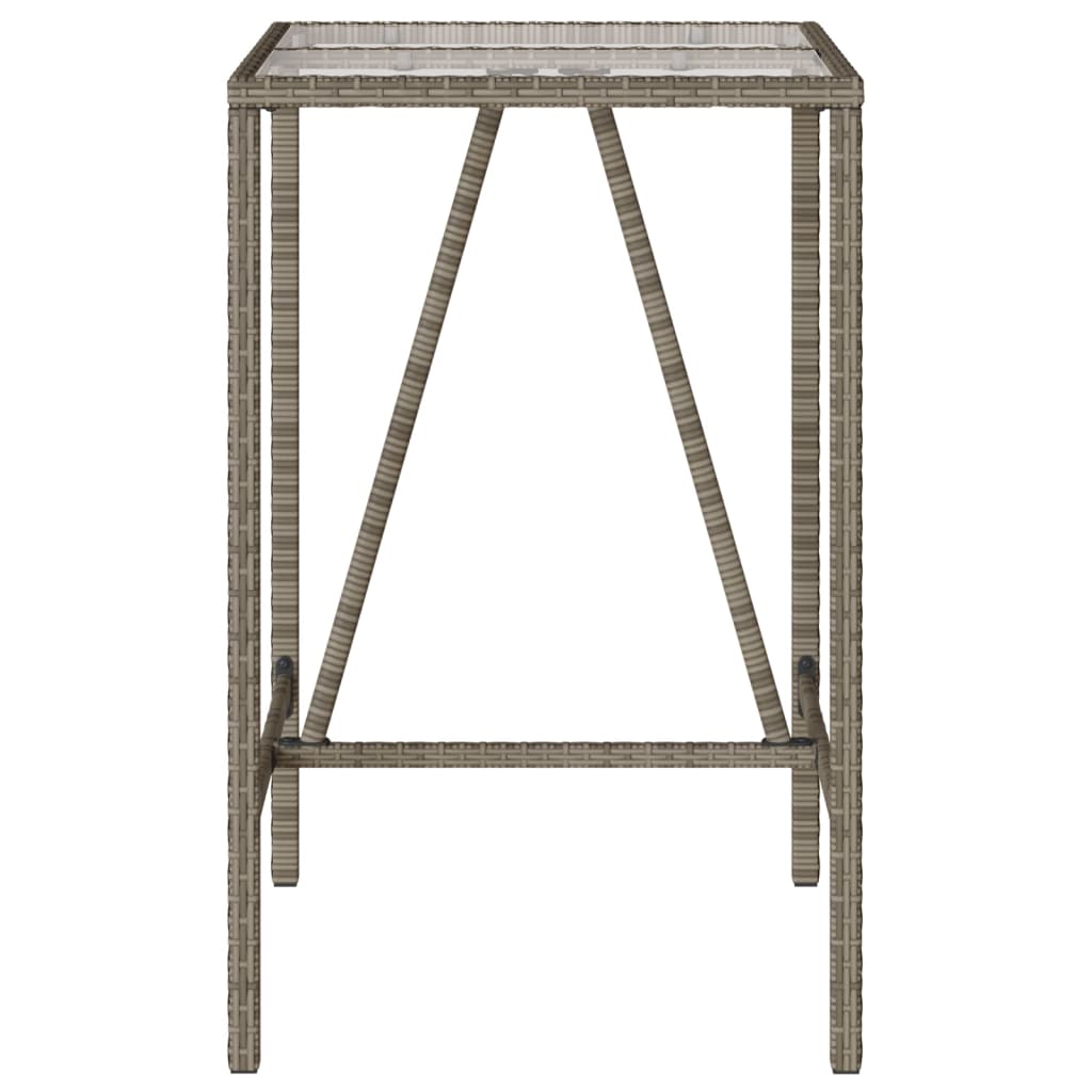 vidaXL Outdoor Bar Table Grey 70x70x110 cm Poly Rattan