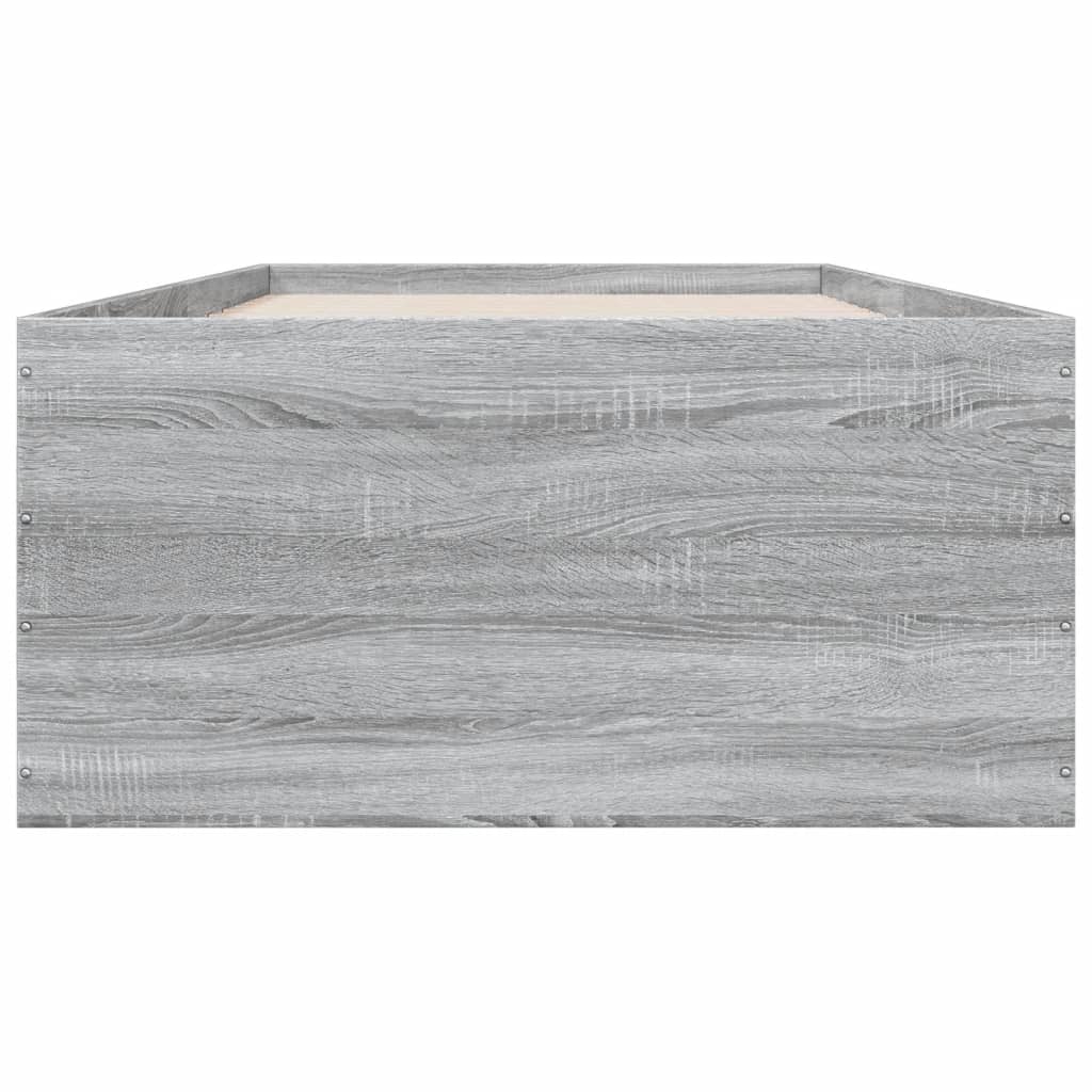 vidaXL Bed Frame without Mattress Grey Sonoma 90x190 cm Single